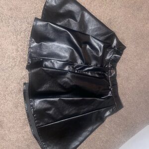 SHEIN Black Faux Leather Midi Skirt